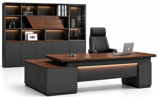 Bureau de Direction avec Bibliothèque Intégrée