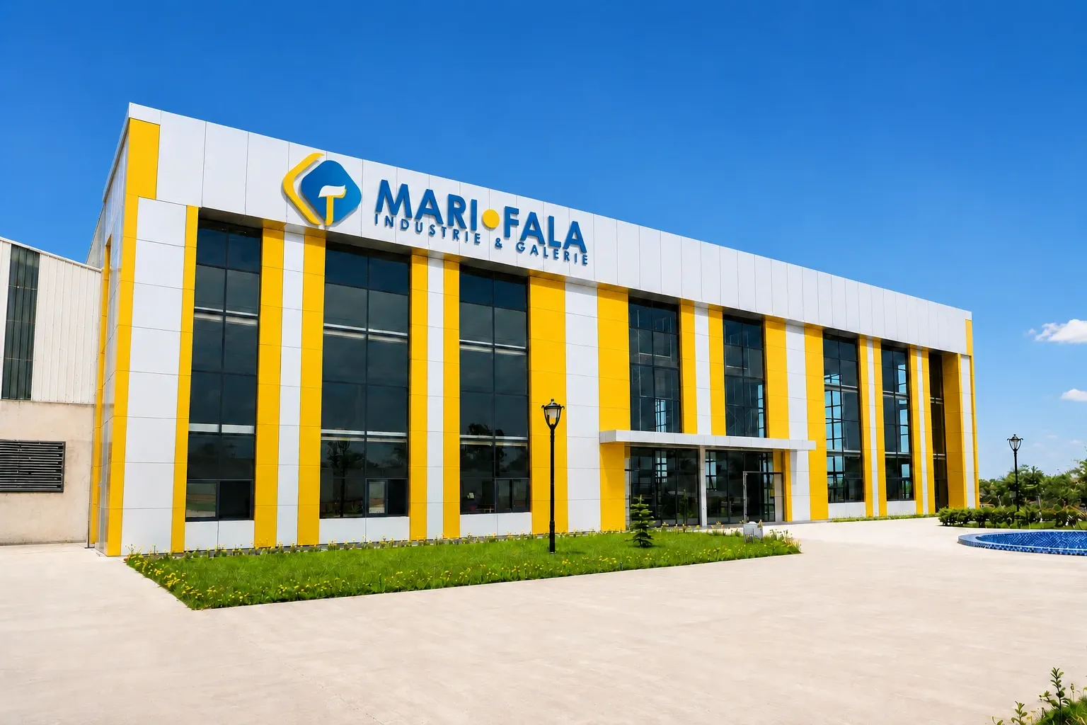 Façade extérieure de l'usine industrielle Marifala